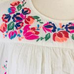 Impressions White Bright Embroidered Mexican Style Top Photo 2