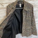 Vintage Sag Harbor Womens 18 Blazer Tweed Pastel Confetti Jacket Full Zip Black Photo 4