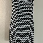 Emma & Michele Black White Crochet Lined Summer Lightweight Knee Casual Dress Halter Top Medium Photo 0
