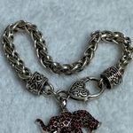 Silver Color Bracelet Elephant Charm Red Rhinestone Alabama Crimson Tide Fan Photo 5