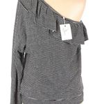 Joie Nordstrom  Aleesha Knit Top L NWT One Shoulder Striped Sweater Long Sleeve Photo 4