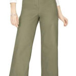 Talbots  green high rise wide leg crop chino pants 4 Photo 0