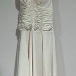 Womans Philip DeCaprio White With Gold Stripe Halter Fit N Flare Midi Dress 4 Photo 0