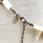Vintage Donna Dressler White Art Glass Mother of Pearl Beaded Necklace Photo 4