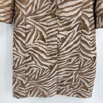 Kasper  Zebra Print dressy Coat Jacket Women’s Brown Beige 3/4 Sleeve size 14 Photo 3