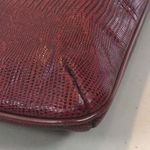 Vintage Red/Black Leather Embossed Reptile Clutch Purse with Gold chain Photo 5