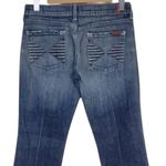 7 For All Mankind Colette Straight Leg Jean Embroidered Pockets 27 Medium Wash Photo 3