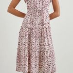 Rails  Juni Midi Dress Pink Static Leopard Size Medium Tie Waist Girly Feminine Photo 0