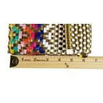 Maria Victoria Sweet Carlota Wristlet Diamond Pattern Gold Colorful Artsy Boho Photo 7