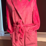Juicy Couture Pink Plush Robe NWT Rhinestone Logo Sequin Back Size S/M Photo 0