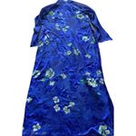Vintage Cheongsam Long Blue Floral Stone Dress Women’s Sz S Blue Flower Pattern Photo 14