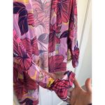 Iman Floral Kimono Pink Purple Size 1XT Boho Swim Cover Up Vacation Beach Photo 2