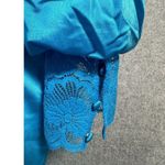 Vintage Shadowline Peignoir Dressing Robe Long Puffy Medium Bright Blue Nylon Photo 5