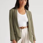 Quince Olive Green Stretch Crepe Women's Open Blazer Size Large Photo 0