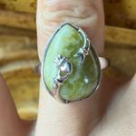 Natural Connemara Marble Sterling Silver Claddagh Ring Size 6 Photo 0