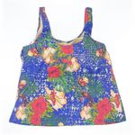 Swimsuits For All Tropical Floral Resort Tankini Top Swimsuit Plus Size 24 Blue Photo 2