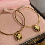 Juicy Couture Retro  Pam & Gela Gold Dangling Hoop Heart Charm Earrings Photo 0