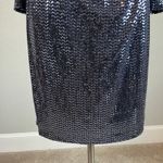 Betsy and Adam Metallic Long Sleeve Sheath Cocktail Dress Size 18W Blue V-Neck Photo 9