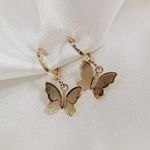 Free People Butterfly Gold Dangle Earrings  Photo 0