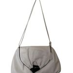 Vintage Aspects 90s Y2K Style White Faux Leather Shoulder Bag Ruched Flap Purse Photo 1