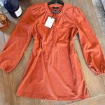 NWT Jacquie The Label Button Front Cord Dress Long Sleeve in Burnt Orange Size M Size M Photo 0