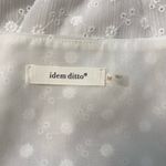 idem Ditto  Sheer White Floral Deep V-Neck Blouse Size M Lace Coquette Romantic‎ Photo 1