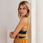 Free People Movement Heart Center Mustard Romper Size Xsmall Gold Photo 2