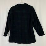 Talbots  | Petites Vintage Navy Green Plaid Fleece Jacket Mother of Pearl MP Photo 5