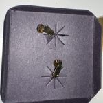 Vintage Van Doran Genuine Diamond Dust Gold Tone Clip Earrings Black New In Box Photo 2