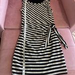 Guess Hailey Side Ruched Striped Dress Black/White medium fit Photo 8