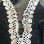 Kona Sol  Crochet Trim Black Plunge One Piece Swimsuit Size Large Photo 5