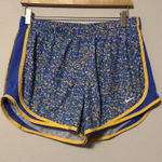 Nike  Women's Blue and Yellow Athletic Shorts Photo 0
