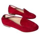 Antonio Melani Red Suede Loafers Women's Size 8M Leather Sole Minimalist Classic Photo 2