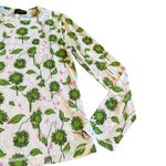 Stine Goya Juno Long Sleeve Stretch Shirt Green Sunflower Print Size Medium White Photo 4