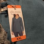 Ella Moss Women's Size XXL  Sweater Pullover Ribbed V-Neck Blue Soft Long Sleeve Photo 8