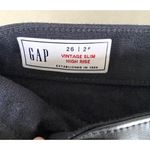 Gap  Vintage Slim High Rise Vegan Leather Black Pants Ankle Length Flattering 2P Photo 3