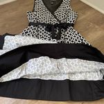 Lane Bryant Faux Wrap Sleeveless Dress Black White Belted Fit & Flare ~ Size 22 Photo 12