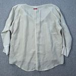 Hard Tail Forever Beige V-Neck Top Size Small Oversized Long Sleeve High Low Photo 6