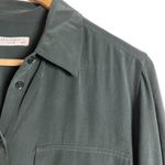 Equipment  June Bug Green Classic Long Sleeve Silk Button Up Blouse Size XS Photo 3