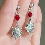 Handmade stainless steel sun face & Czech glass beads boho retro vintage style dangle earrings☀️ Photo 2