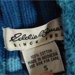 Eddie Bauer Size Small S Cotton Striped Stripes Blue Turtle Neck Sleeveless Ribb Photo 6