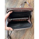 Brighton  Crossbody Bag Wallet Brown Crocodile Leather Organizer Card Slots Photo 12