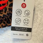 Otos Leopard Print Cropped zip up hoodie with Red Accents Brown Photo 2