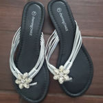 Charming Charlie Silver and rhinestones sandals size 7 by  brand great co… Photo 0