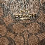 Coach  Harley Hobo Shoulder Bag Brown Signature Canvas Black Leather Trim Gold Photo 2