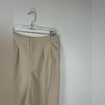 Lulus  Sophisticated Feel Beige Pleated High-Rise Wide-Leg Pants Sz L Photo 3