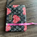 Betsey Johnson Black and Red Heart Pattern Zip Up Wristlet Photo 5