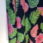 Simply Southern Tunic Dress Floral Hibiscus Palms Sz L (?) GUC Navy Pink Green Photo 6