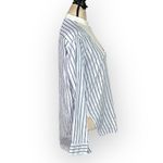 Rosetta Getty Tuxedo Shirt Women's 4 Blue White Long Sleeve High Neck Bib RTR Photo 5