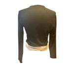Nike  Mock‎ Neck Long Sleeve Top Black and White Athleisure Activewear Photo 4